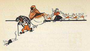 Různá zvířata ze závodu Caucus Race včetně myši, želvy, havrana a mláďat. od Gwynedd M. Hudson