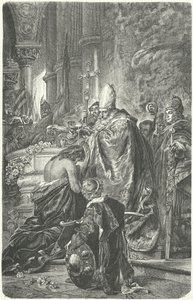 Křest Štěpána I. Uherského (rytina) od Gyula Benczúr