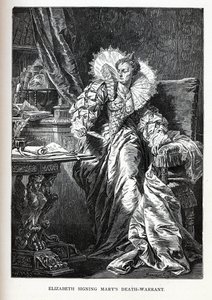 Elizabeth podepisuje Marys rozsudek smrti, 1882 od Gyula Benczúr