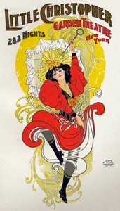 Zábava. Tanec. Cancan tanečník. Plakát od H.A. Thomas na představení v Little Christopher Theatre, New York, USA, kolem roku 1895 (plakát) od H.A. Thomas