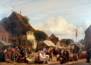 Trhový den ve Fredericii od H.J. Hammer