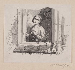 Ilustrace pro "Pět z hrachového lusku" v H.C. Andersen, "Pohádky a příběhy", svazek 2 od H.P. Hansen
