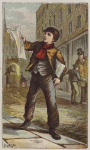 Newspaper Boy (barevná lito)