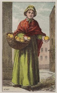 Oranžová dívka (barva litho) od H.W. (after) Petherick