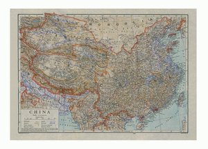 Mapa Číny, c1910 od HW Cribb