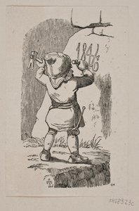 Goblin vytesá do skály rok 1846 od H. C. Henneberg