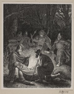 Ilustrace k Fabriciusovým dějinám Dánska. od H. C. Henneberg