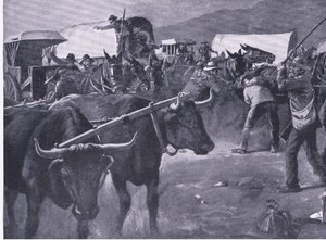 Uspěchaný inspan, ilustrace z Po Pretorii: Guerilla War, 1902 od H. Dixon