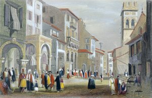 Královská cesta, Korfu (barevná rytina) od H. E. Allen