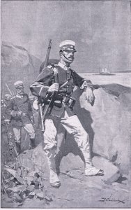 Japonský voják (litho) od H. M. Koekkoch