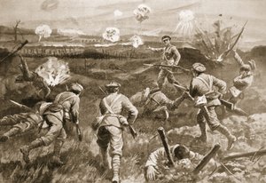 Seržant H. Wells vedl četu směrem k německým drátěným zapletením poté, co byl jeho důstojník zabit