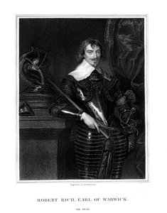 Robert Rich, 2. hrabě z Warwicku, anglický koloniální správce, 1827 od H. Robinson