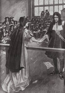 Středověká epizoda v parlamentu (litografie) od H. Tenison