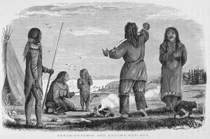 Tenan-Kutchin a Kutcha-Kutchin, z „Aljašky a jejích zdrojů“, od Williama H. Dalla, vyryl John Andrew, hospoda. 1870