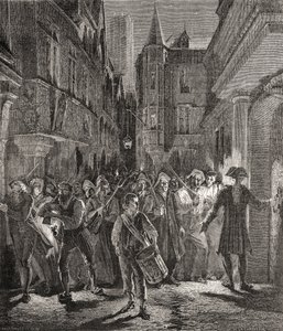 Paříž střežená lidmi, rytina Pannemaker-Ligny (rytina) od H. de la (after) Charlerie