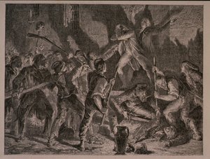 Masakr ve věznicích v září 1792, vyrytý Jean-Baptiste Charles Carbonneau (b.1815)