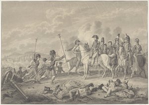 Vévoda z Wellingtonu dostává dvě standarty s orly zajatými od Francouzů během bitvy u Waterloo, 1815 od Haatje Pieters Oosterhuis