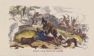 Robinson Crusoe zachraňuje Španěla (barevná rytina) od after Hablot Knight Browne
