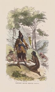 Robinson zachraňuje pátek (barevná rytina) od after Hablot Knight Browne