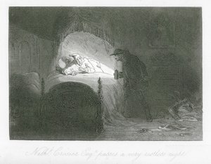 Londýnské ulice: Nathaniel Crosier, Esq, prožívá velmi neklidnou noc (rytina)