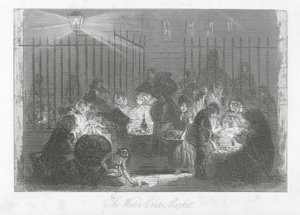 Londýnské ulice: The Water-Cress Market (rytina)