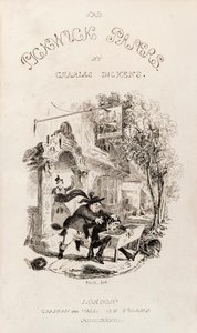Titulní strana z „The Posthumous Papers of the Pickwick Club“, vydané v knižní podobě v roce 1837 od Hablot Knight Browne