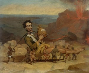 Karikatura Edwarda Bulwera Lyttona (1803-1873) od Hablot Knight Browne
