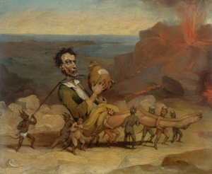 Karikatura Edwarda Bulwera Lyttona (1803-1873) od Hablot Knight Browne