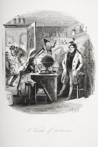 Pozoruhodný návštěvník, ilustrace z „Dombey and Son“ od Charlese Dickense (1812-70) poprvé publikována v roce 1848 (litho) od Hablot Knight Browne