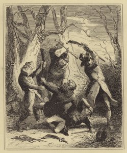 Potyčka mezi pytláky a myslivci od Hablot Knight Browne