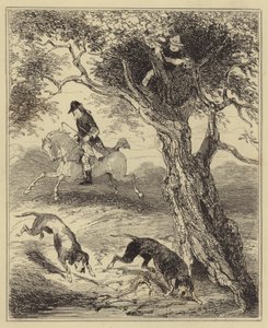 Dick Turpin loven ohaři Blood-hounds od Hablot Knight Browne