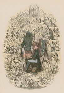 Ilustrace k filmu Martin Chuzzlewit od Hablot Knight Browne