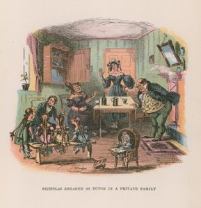 Ilustrace pro Nicholase Nicklebyho od Hablot Knight Browne