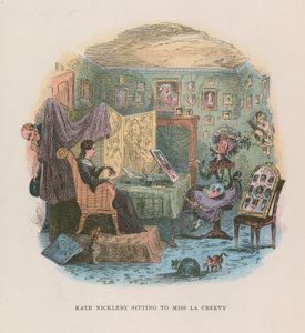 Ilustrace pro Nicholase Nicklebyho od Hablot Knight Browne