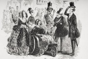 Major Bagstock je potěšen, že má tuto příležitost, ilustrace z „Dombey and Son“ od Charlese Dickense (1812-70) poprvé publikovaná v roce 1848 (detail 259260) od Hablot Knight Browne