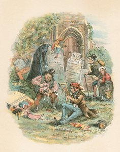 Scéna z The Old Curiosity Shop od Charlese Dickense, 1841 od Hablot Knight Browne