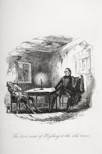 Poslední návštěva Heylinga u starého muže, ilustrace z „The Pickwick Papers“ od Charlese Dickense (1812-70) vydané v roce 1837 od Hablot Knight Browne