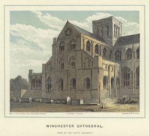 Winchesterská katedrála, pohled na severní transept od Hablot Knight Browne