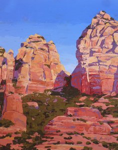 Průchod, Sedona, 2024 (olej na desce)