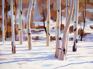 Modrá fuga, cca 2017 (olej na plátně)