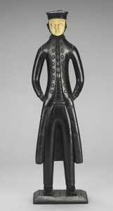 Figura námořního kapitána, Ostrovy královny Charlotte, Britská Kolumbie, kolem roku 1840 (hlinita a slonovina) od Haida