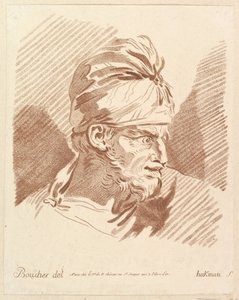 Hlava muže v turbanu, od poloviny do konce 18. století. od Hakman
