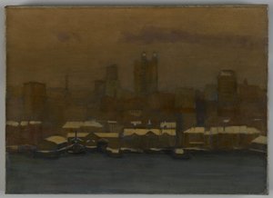 River Front, New York v zimě, kolem roku 1912 od Hamilton Easter Field