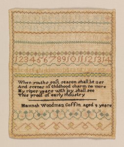 Sampler od Hannah Woodman Coffin