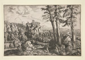 Krajina s Hagar a Angel od Hanns Lautensack