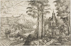 Krajina s kostelem od Hanns Lautensack