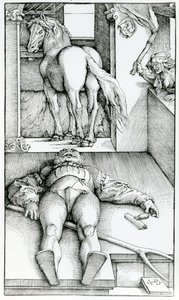 Spící ženich a čarodějnice od Hans (after) Baldung Grien