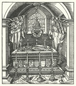 Habsburský sarkofág (rytina) od Hans (after) Burgkmair