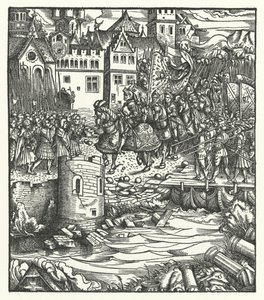 Arcivévoda Maxmilián Rakouský vjíždí do Utrechtu od Hans (after) Burgkmair