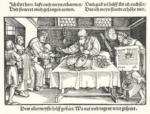 The Benefactor (rytina) od Hans (after) Burgkmair